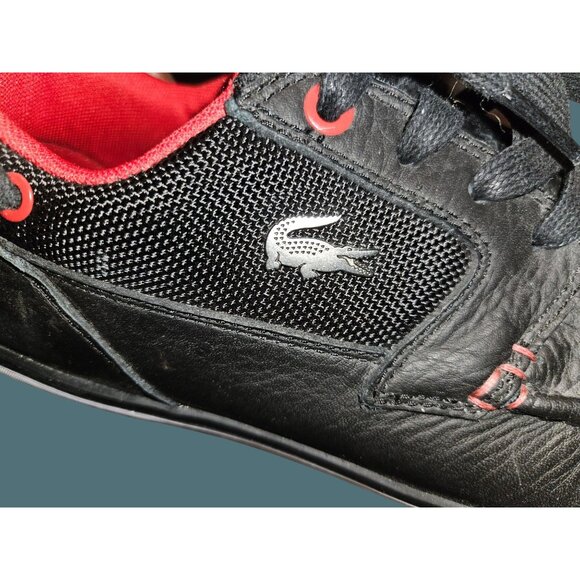 Lacosta Deck Minimal Black & Red Sneaker Shoes Men Size 9 - Picture 9 of 12